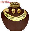Dubai 18K Gold Plate Jewelry Set  Luxury High-end Necklace Earrings Bracelet And Ring Daily Wear Exquisite Accessory Gift