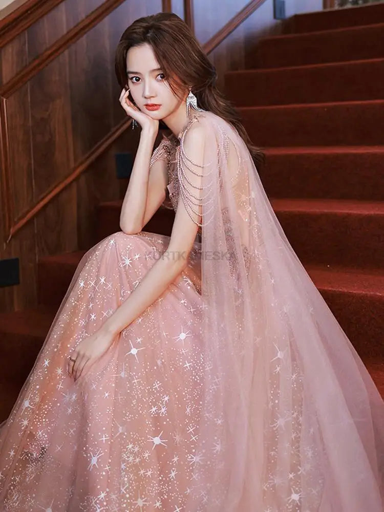 Luxury French Trailing Sequined Bride Wedding Dress Sexy Ball Gown Wedding Evening Party Summer Dress Women Formal vestidos