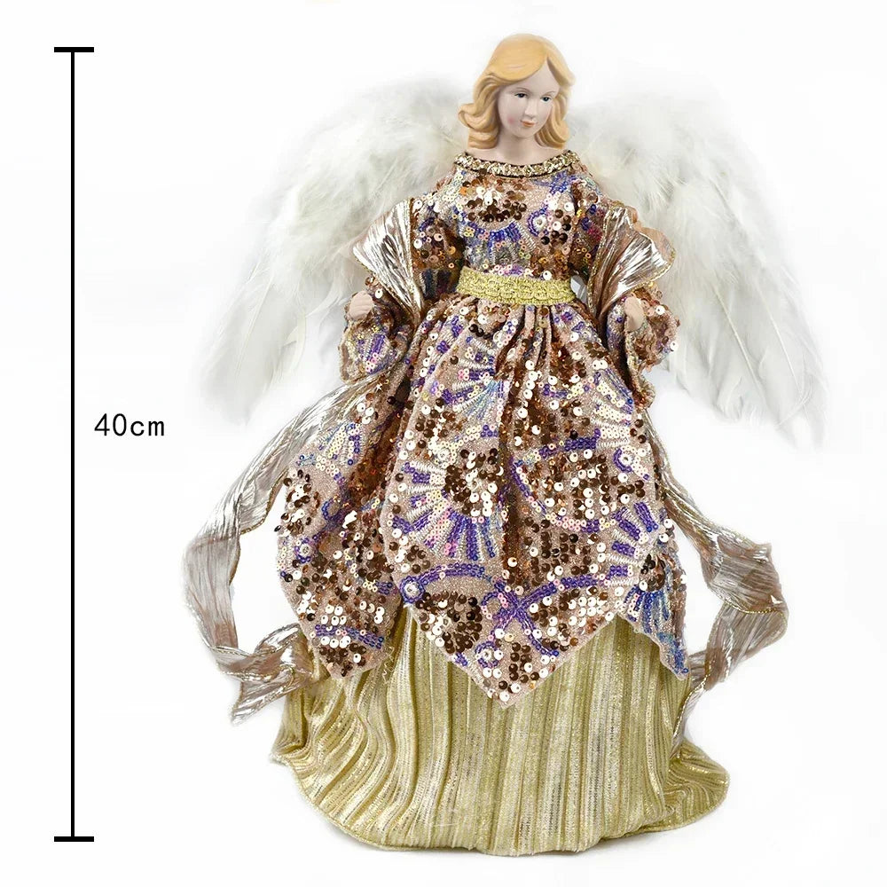 New Arrivals Angel Doll Figurine Christmas Ornaments Crafts with Wing Home Natal Decorations Festive Birthday For Kid Decor