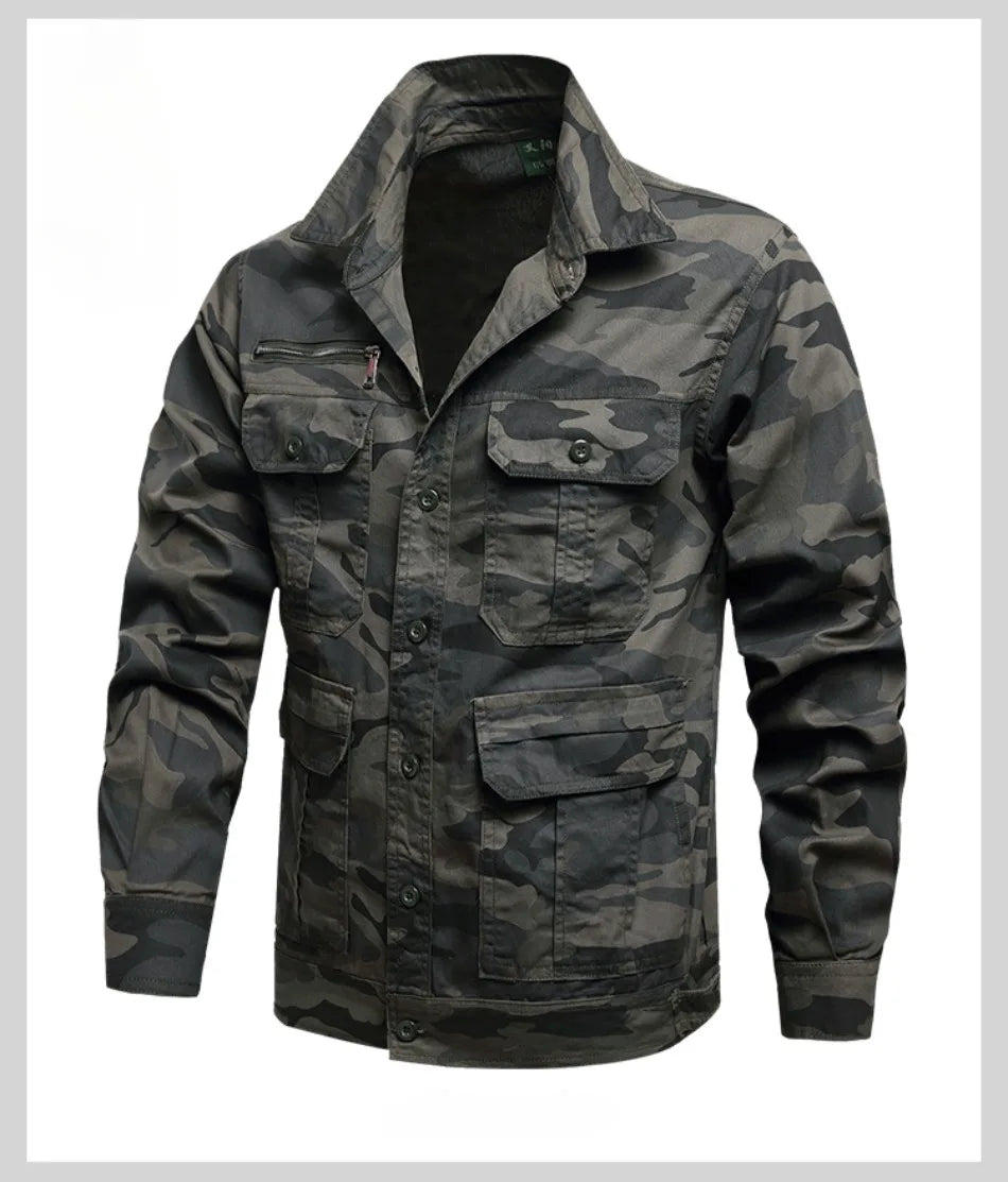 Summer Tactical Set Men Cotton Wear-resistant Camouflage Outdoor Workwear Suit Breathable Multiple Pockets Training Uniform Thin