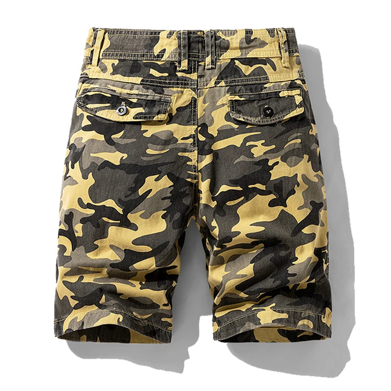 Summer Men Cotton Camouflage Shorts Man Bermuda Cargo Tactic Classic Shorts Men Multi Pocket Fashion Outwear Short Pants Trouser