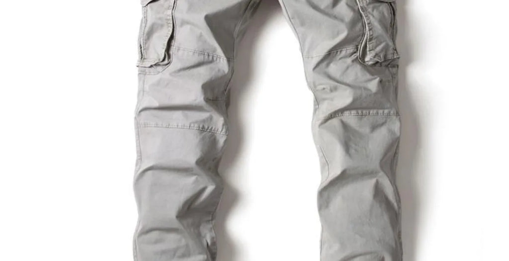 Spring Summer Men's Casual Fashion Work Pants Cuffed Multiple Pockets Slim Fit Youth Leisure Trousers Trendy Brand
