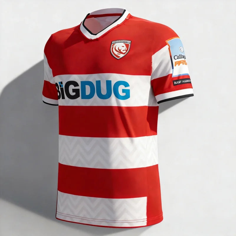 2026 New Arrivals England Gloucester Rugby Sports Jersey UK Rugby Home Quick Drying Training Fans T-shirts  Family Kids Tees