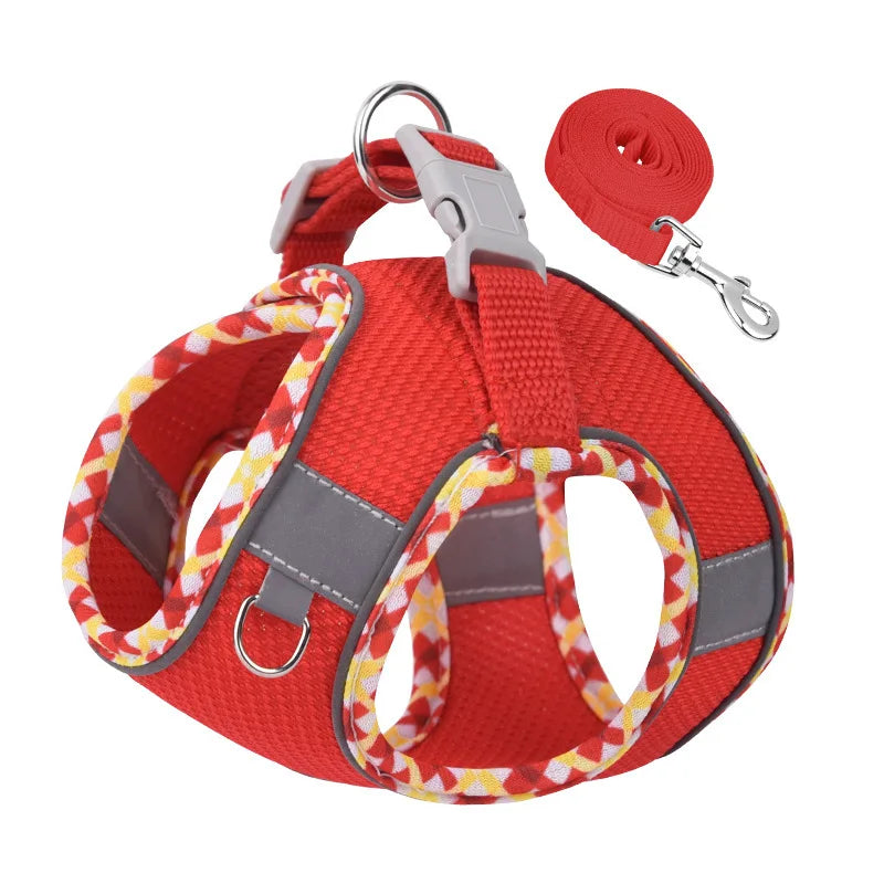 New Arrivals Cat Dog Harness and Leash Set Reflective Breathable Pet Vest Harnesses for Small Dogs Cats Outdoor Walking Puppy