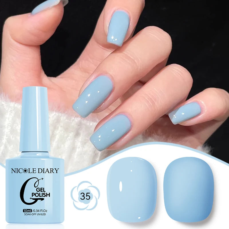 NICOLE DIARY Glass Beads Cat Magnetic Gel Nail Polish Spring Summer Gel Nail Sparkly Gel Varnish Soak off Nail Manicure Art