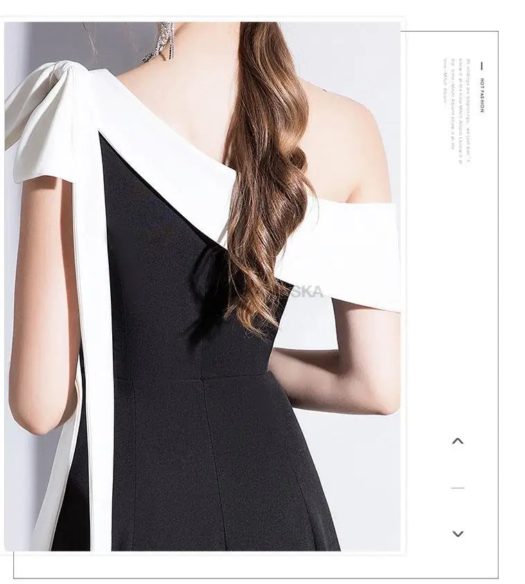 Elegant Black Formal Evening Long Dresses for Women 2023 Summer Sexy One Shoulder Slim Host Prom Party Dress Casual Maxi vestido