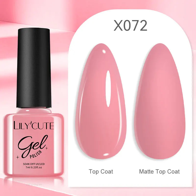 LILYCUTE 7ML Black White Color Gel Nail Polish Summer Colorful Gel Nail Art Semi Permanent UV Gel Soak Off UV LED Gel Varnishes