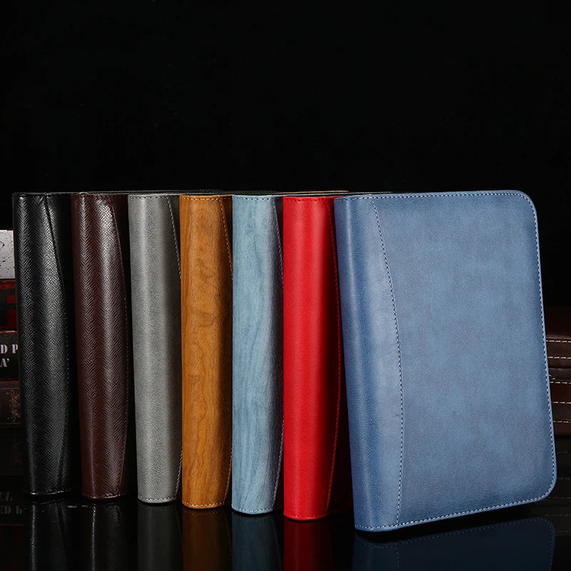 XIWAN Executive A5 Durable Thermal PU Leather Composition Organizer Planner Notebook Calculator Loose-leaf Ring Binder Zip