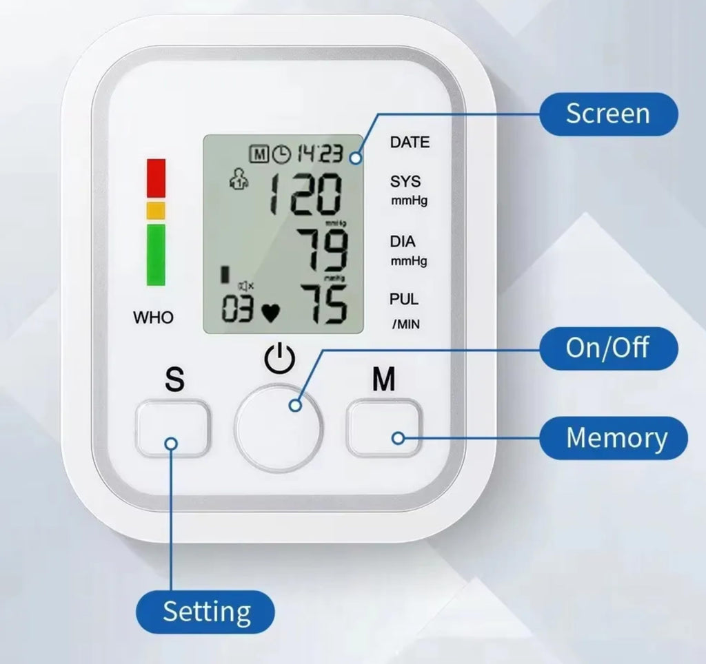 Blood Pressure Monitor With X4 AAA Battery, Large Cuff Digital Upper Arm BP Machine, 2x99 Memory Set, Voice Prompt, USB Cable, Arrhythmia Detection, Heart Rate Hypertension Monitors, Home Use  White