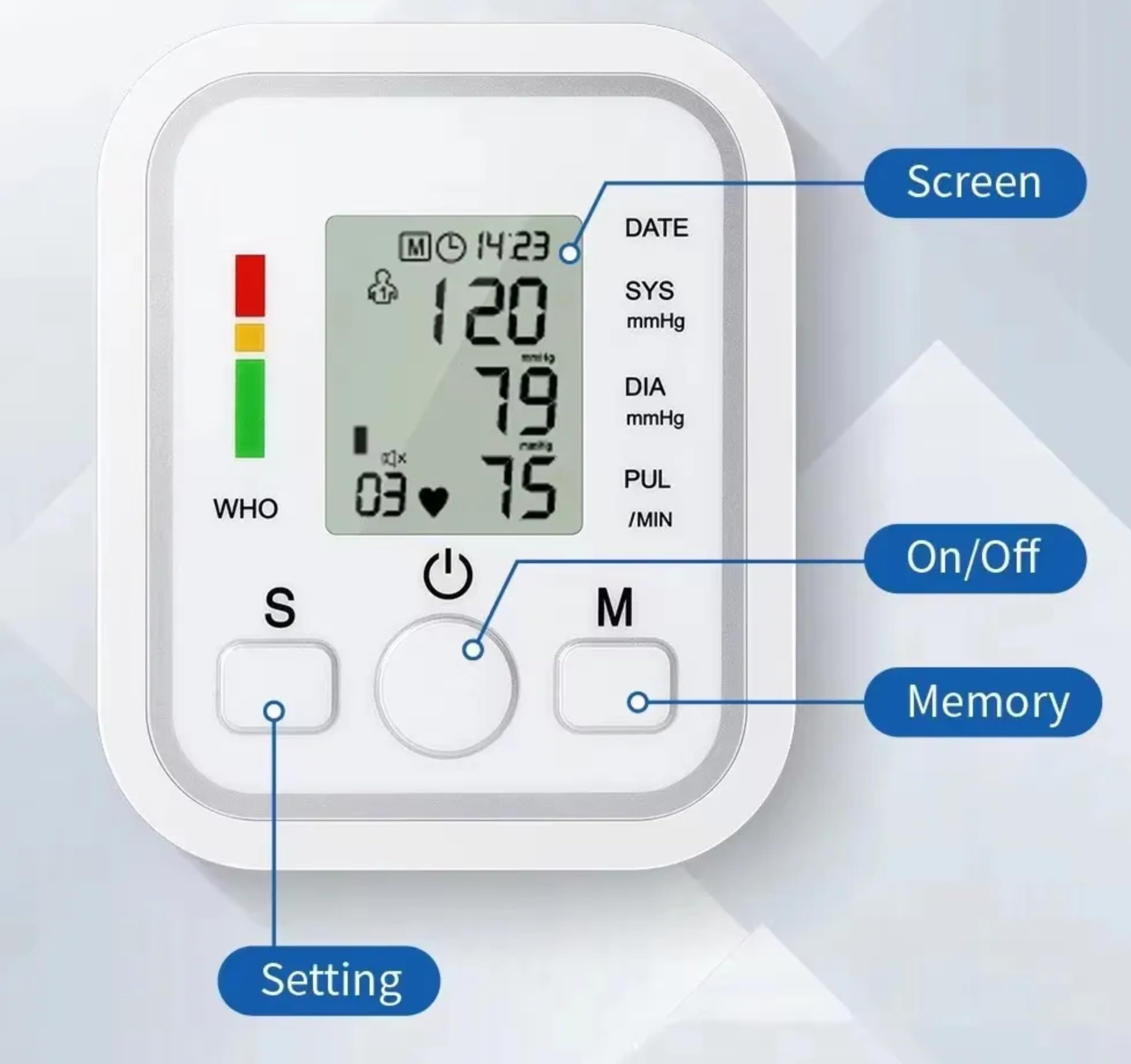 Blood Pressure Monitor With X4 AAA Battery, Large Cuff Digital Upper Arm BP Machine, 2x99 Memory Set, Voice Prompt, USB Cable, Arrhythmia Detection, Heart Rate Hypertension Monitors, Home Use  White